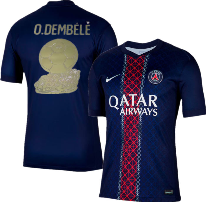 Paris Saint Germain O.DEMBÉLÉ 2025 BALLON D'OR  Player Jersey