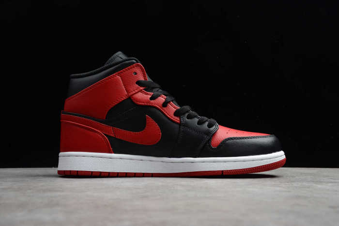 Air Jordan 1 Mid Banned Black Red White 554724-074