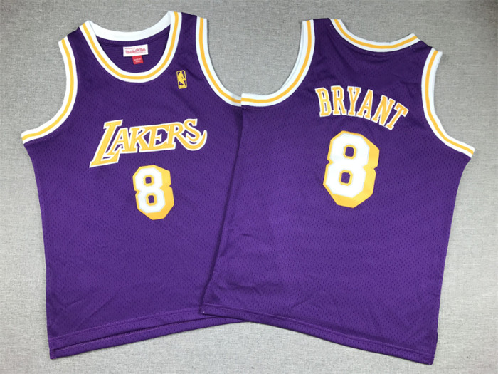 Los Angeles Lakers Kids Jersey Yellow Classics gold label NO.8 BRYANT