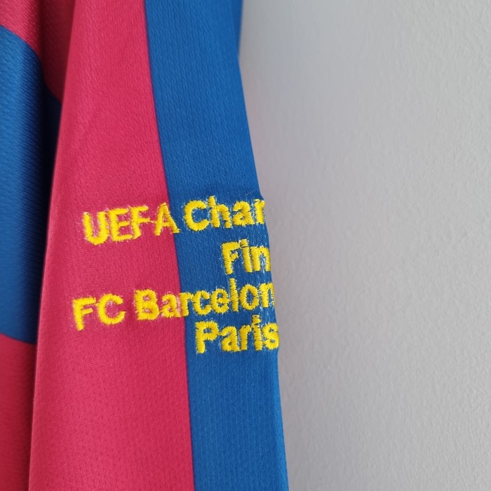 Barcelona Home Long Sleeve Retro Jersey UCL Final 2006