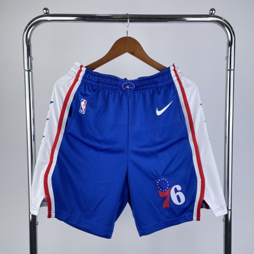 Philadelphia 76ers Game Shorts   Player Issued NBA Anniversary  Blue 22/23