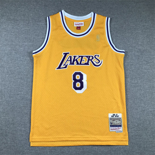 Los Angeles Lakers Kids Jersey Yellow Classics gold label NO.8 BRYANT