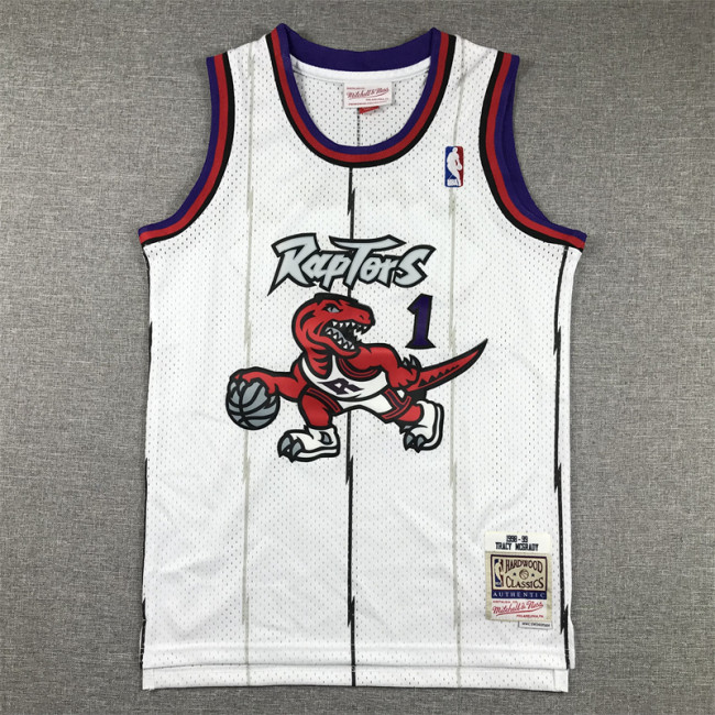 Toronto Raptors Kids Jersey white Vintage Classics Edition 98/99 NO.1 McGRADY