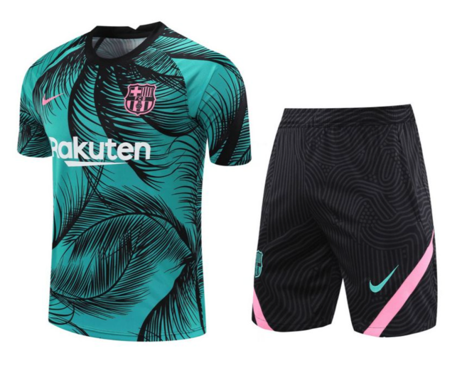 Barcelona Pre Match Man Short Sleeves Adult Training Suit 20/21