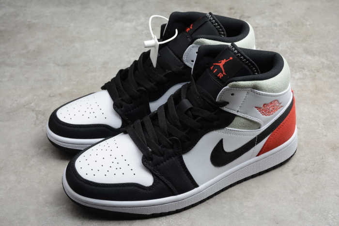 Air Jordan 1 Mid SE Black Gym Red White Light Smoke Grey 852542-100