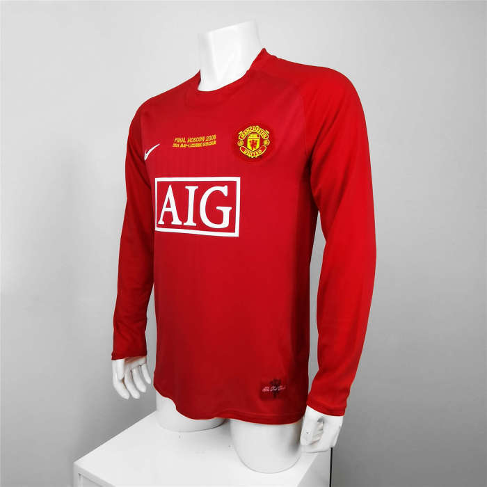 Manchester United Home Long Sleeve Retro Jersey 07/08