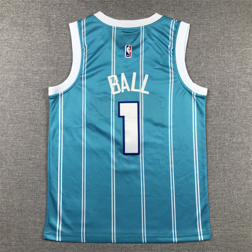 Charlotte Hornets Kids Jersey Blue Lcon Edition 22/23 NO.1 BULL