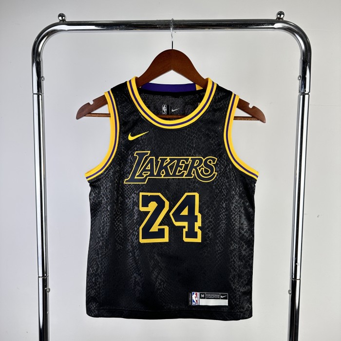 Los Angeles Lakers KIds Jersey City Edition snake pattern Black No.24 BRYANT