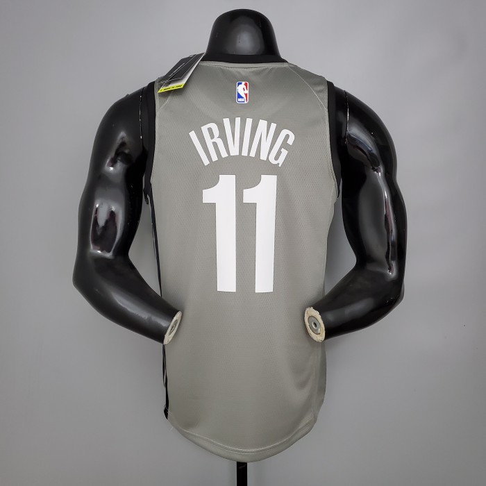 Kyrie Irving Brooklyn Nets Flying Man Swingman Jersey Gray