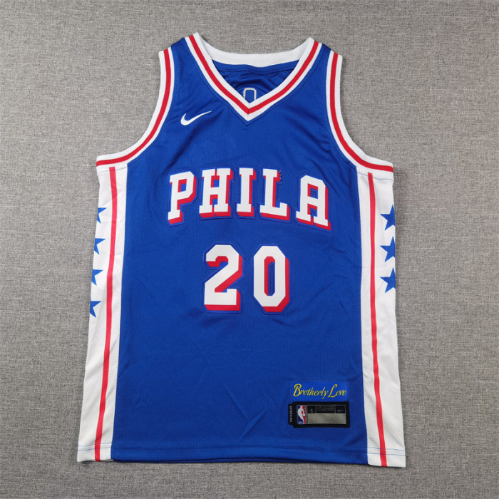 Philadelphia 76ers KIds Jersey Blue Icon Edition 22/23 NO.20 McCAIN