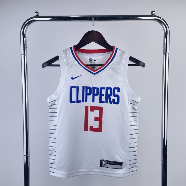 LA Clippers Kids Basketball Jersey White Icon Edition No.13 GEORGE