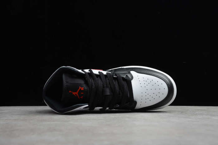 Air Jordan 1 Mid GS Black Chile Red White 554725 075
