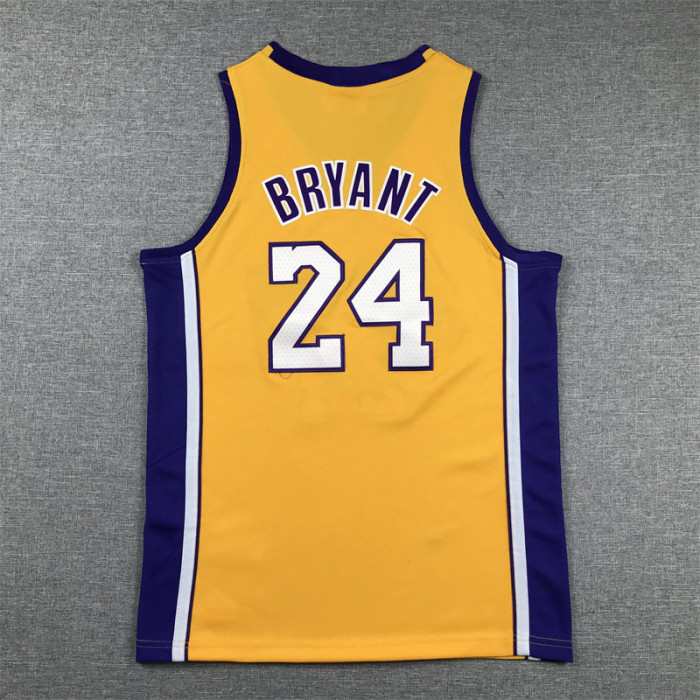 Los Angeles Lakers Kids Jersey Yellow V-neck Vintage 90s NO.24 BRYANT