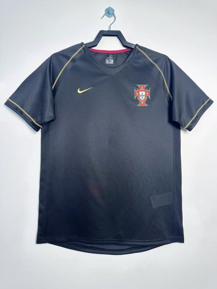 Portugal Away Retro Jersey 2006 Black