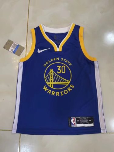 Golden State Warriors Kids Jersey Blue Icon Edition 2023 NO.30 CURRY