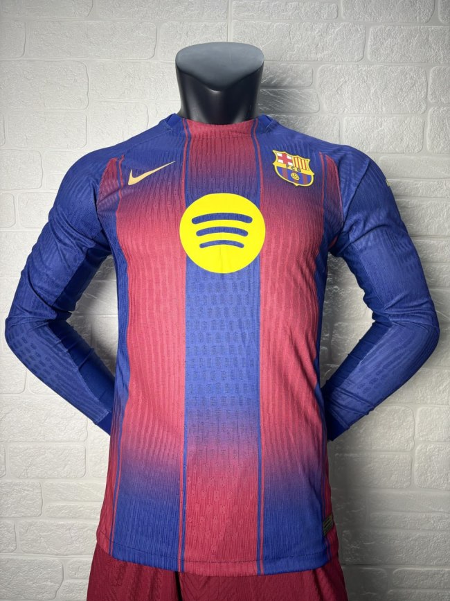Barcelona Home Player Long Sleeve Jersey 25/26