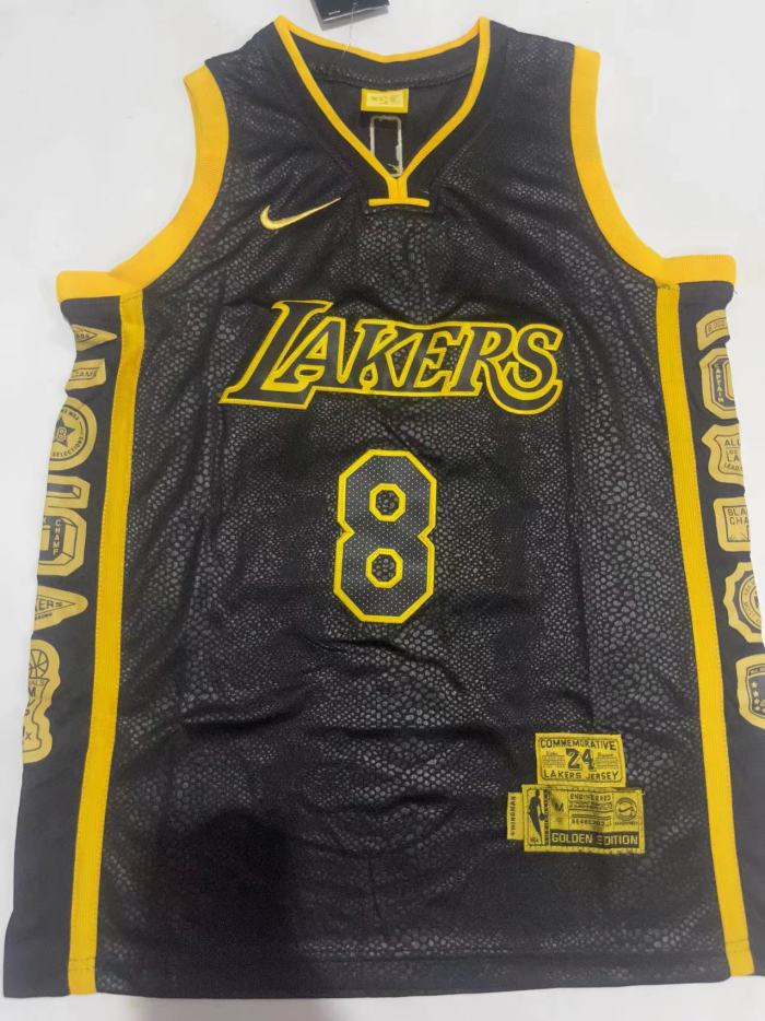 LA Lakers Jersey Kids Jersey Golden Edition 8 on the front, 24 on the back