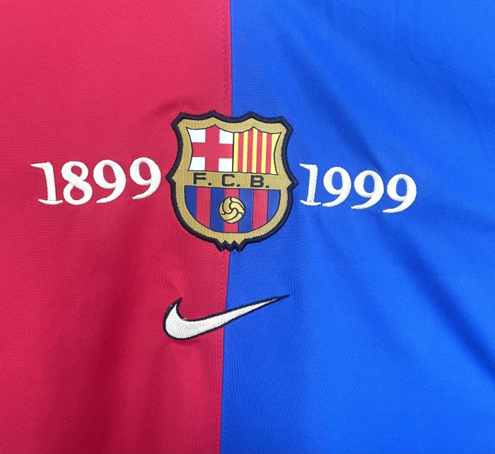 Barcelona Match Issue Champions League Home Long Sleeve jersey 1999/00