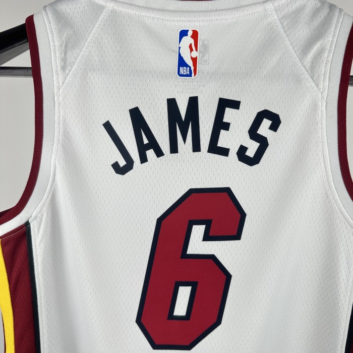 Miami Heat Kids Jersey White  22/23 No. 6 James