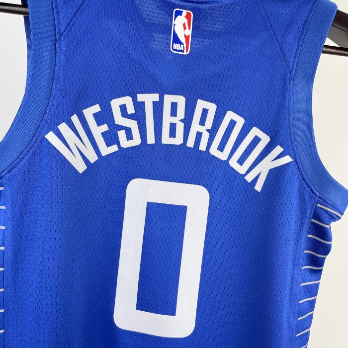LA Clippers  Kids Basketball Jersey Blue Icon Edition No.0 WESTBROOK