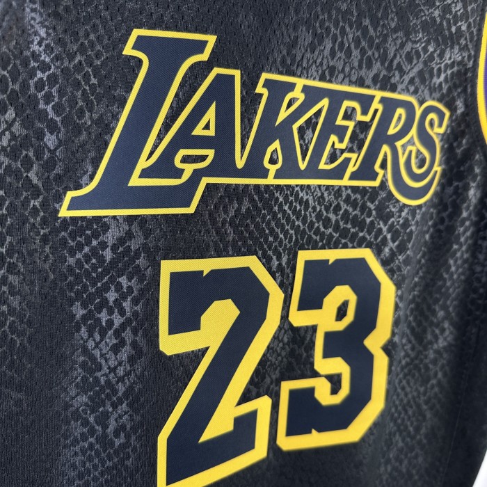 Los Angeles Lakers KIds Jersey City Edition snake pattern Black No.23