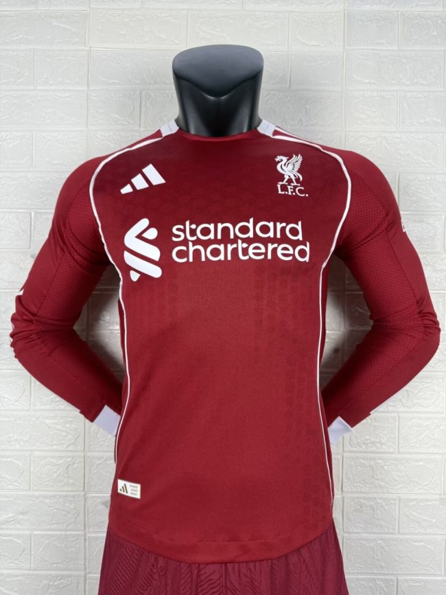 Liverpool Home Player Version Long Sleeve Jersey 25/26