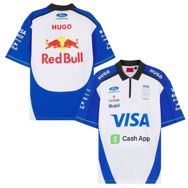 2026 Red Bull Racing Polo shirt Blue and White NO Number