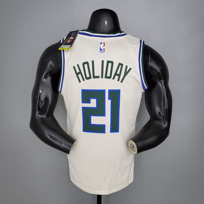 Jrue Holiday Milwaukee Bucks Swingman Jersey Beige
