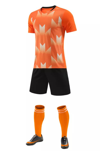 Football short-sleeved jersey set Orange - blank