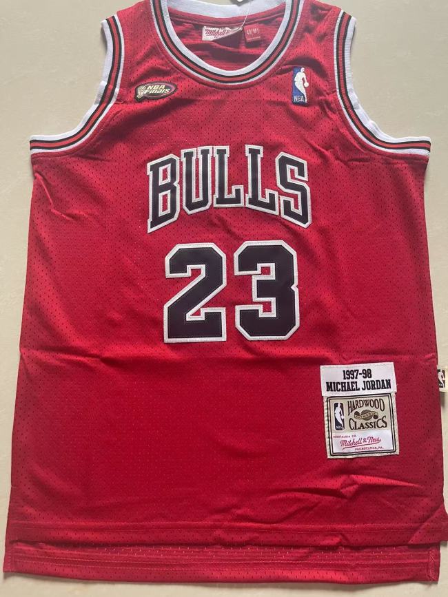 Chicago Bulls Kids Jersey Red NBA FINALS 97/98 NO.23 JORDAN