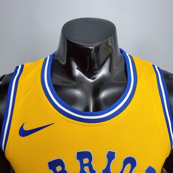 Klay Thompson Golden State Warriors Retro Version Swingman Jersey Yellow