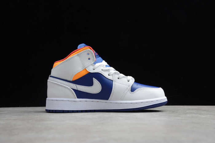 Air Jordan 1 Mid Laser Orange Deep Royal Blue 554725-131
