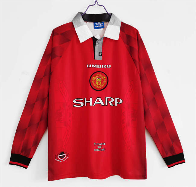 Manchester United Home Long Sleeve Retro Jersey 96/97