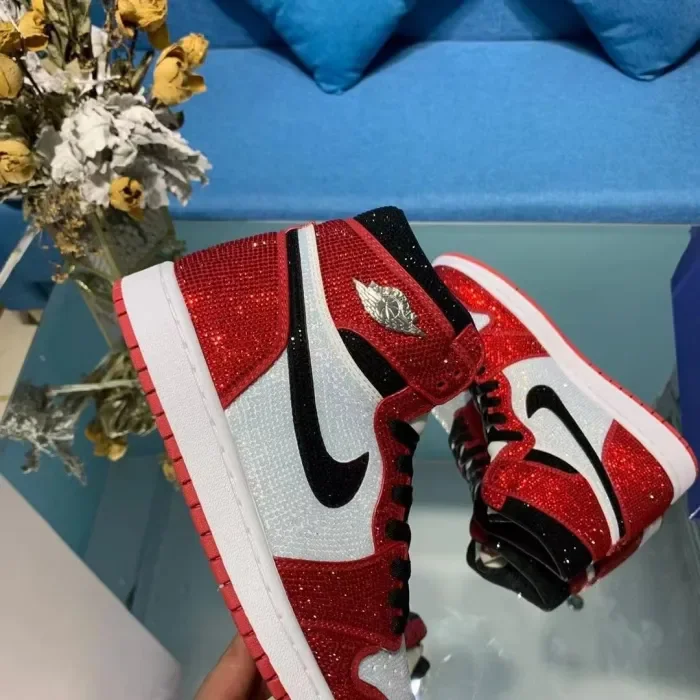 Air Jordan 1 Diamond DIY Red White
