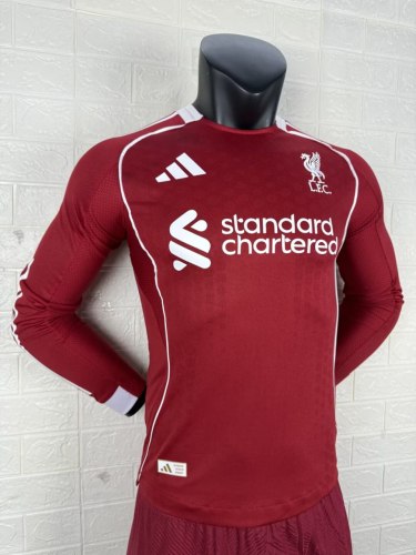 Liverpool Home Player Version Long Sleeve Jersey 25/26
