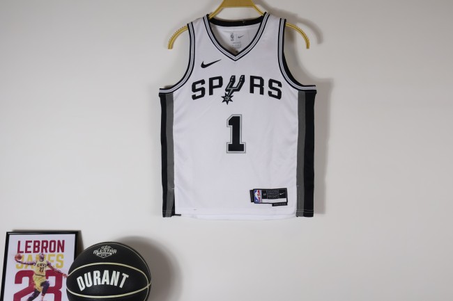 San Antonio Spurs Kids Jersey White 2023 NO.1 WEMBAMYAMA