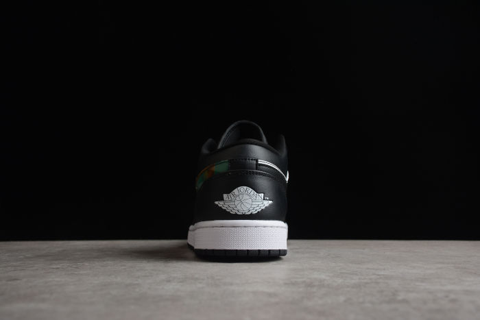 Air Jordan 1 Low GS Hologram DR9497-001 Black White Multi Color