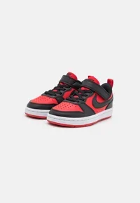 Air Force low-top Court Borough Low Children's Leather Sneakers Velcro Black Red