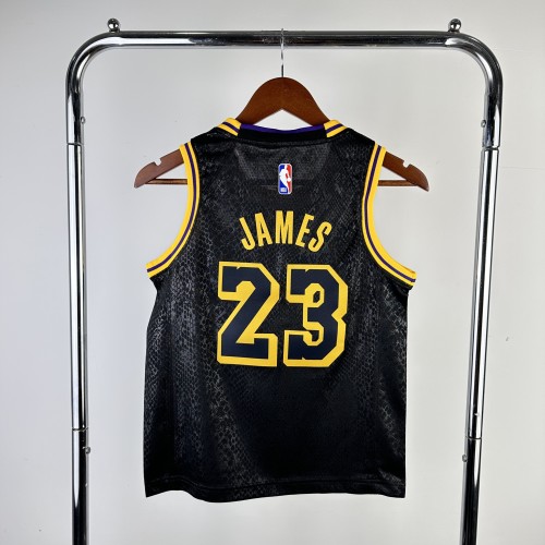 Los Angeles Lakers KIds Jersey City Edition snake pattern Black No.23