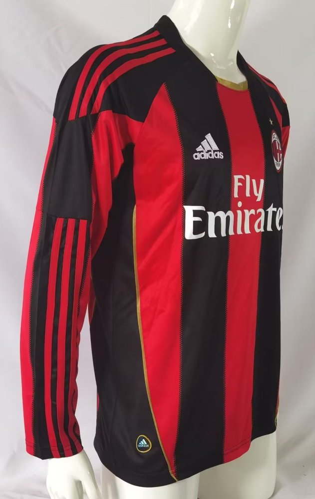 AC Milan Home Long Sleeve Retro Jersey 2010/11