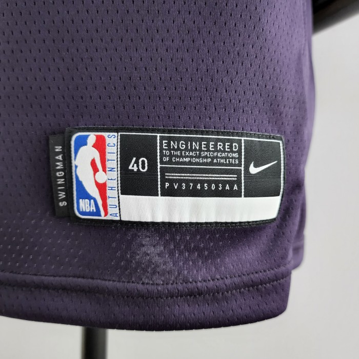 D'Angelo Russell Minnesota Timberwolves Swingman Jersey Black and Purple