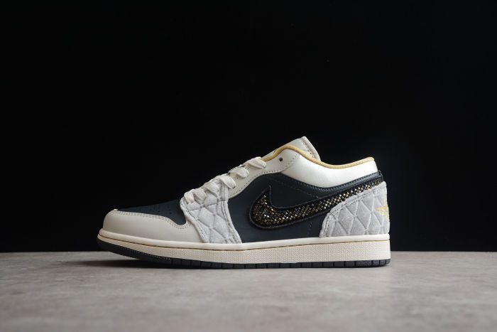 Air Jordan 1 Low Beaded Swooshes - DV1762-001
