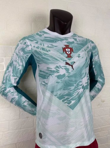 Portugal 2026 World Cup Away Player Version Long Sleeve Men Jersey