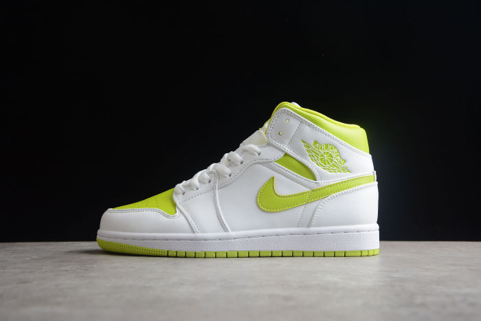 Air Jordan 1 Mid White Lime Women Sneakers