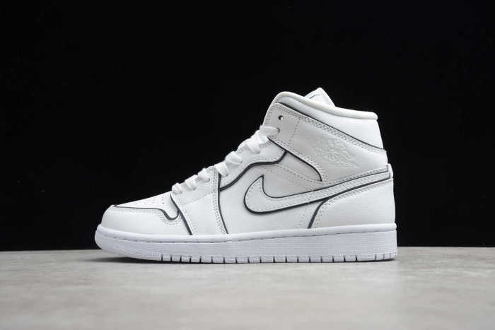 Air Jordan 1 MID SE Women's Shoes White/White Iridescent CK6587-100