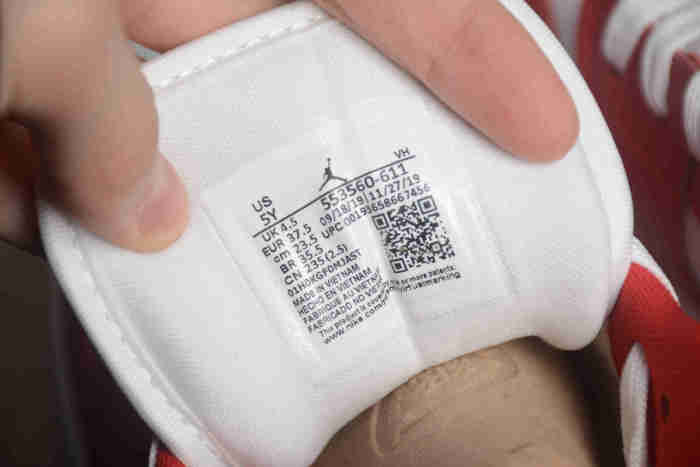 Air Jordan 1 Low Gym Red White (GS) 553560-611