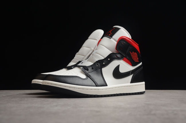 Air Jordan 1 Mid GS Black Gym Red White
