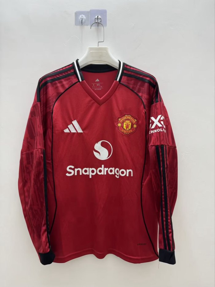 Manchester United Man Home Long Sleeve Jersey 25/26