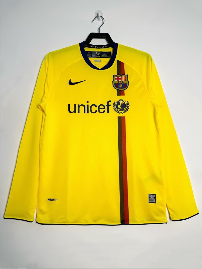 Barcelona Away Long Sleeve Retro Jersey 2008/09