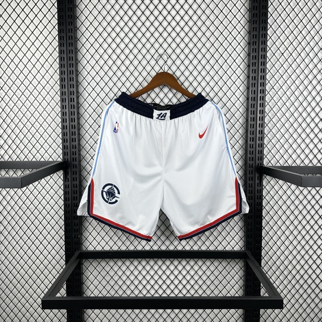 Los Angeles Clippers Team Basketball Shorts White 2025
